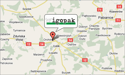 Mapa dojazdu do IGOPAK - Producenta opakowań kartonowych