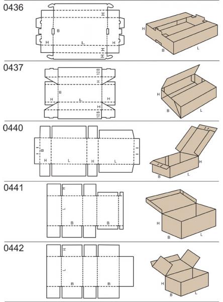 Pudełka składane: 436,437,440,441,442