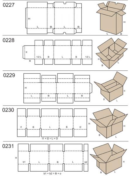 Pudełka klapowe: 227,228,229,230,231