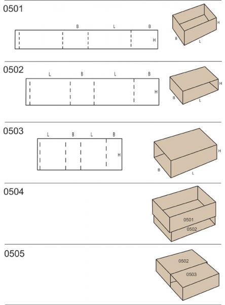 Pudełka wsuwane: 501,502,503,504,505