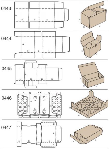 Pudełka składane: 443,444,445,446,447