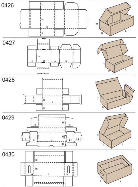 Pudełka składane: 426,427,428,429,430