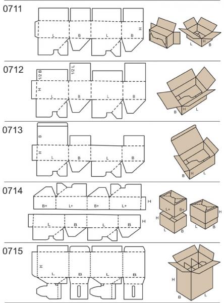 Pudełka jednoczęściowe: 711,712,713,714,715
