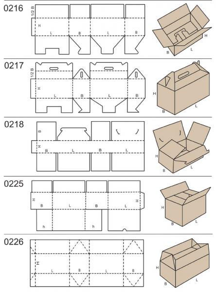 Pudełka klapowe: 216,217,218,225,226