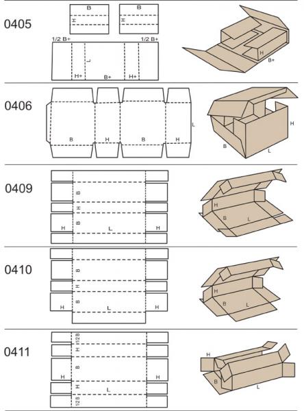 Pudełka składane: 405,406,409,410,411