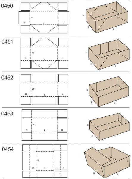 Pudełka składane: 450,451,452,453,454