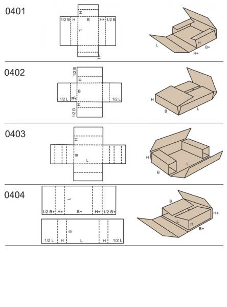 Pudełka składane: 401,402,403,404